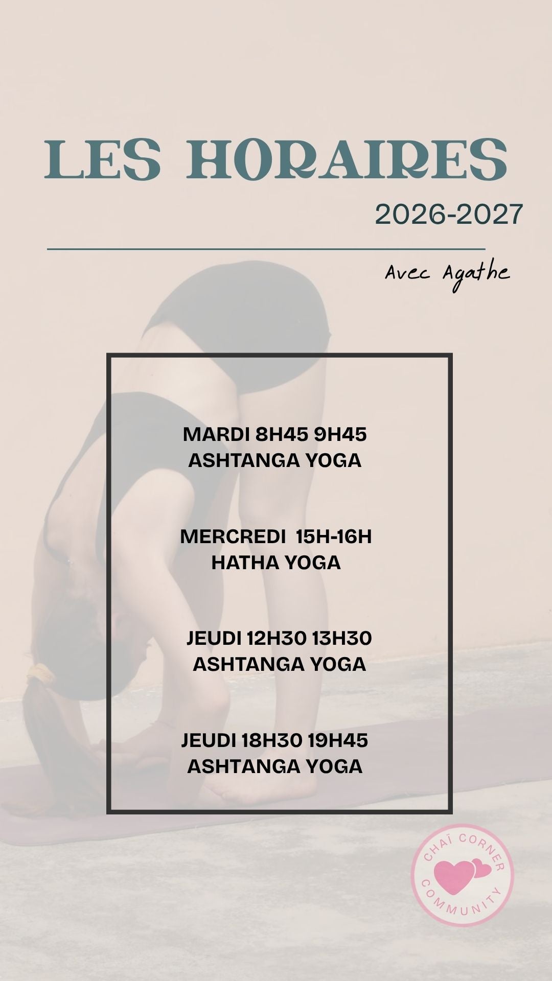 Cours de yoga du mois d'Août - 2026