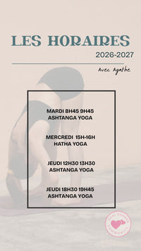 Cours de yoga du mois d'Août - 2026